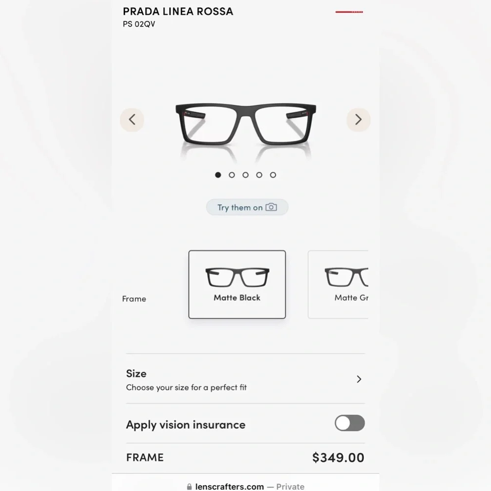 PRADA LINEA ROSSA (READING GLASSES)
PS 02QV - Picture 1 of 12